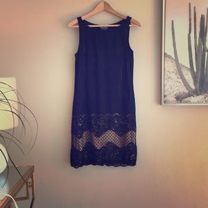 Darling LBD with lace bottom & taupe lining.